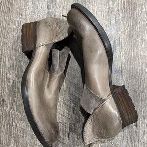 Born Taupe Leather Ankle Booties